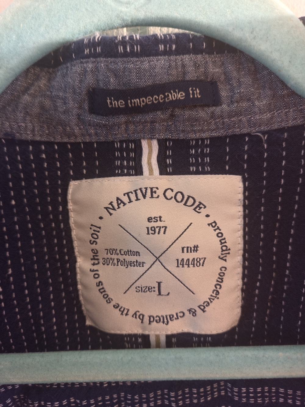 Native Indigo-Striped Button Down - Picture 2 of 2